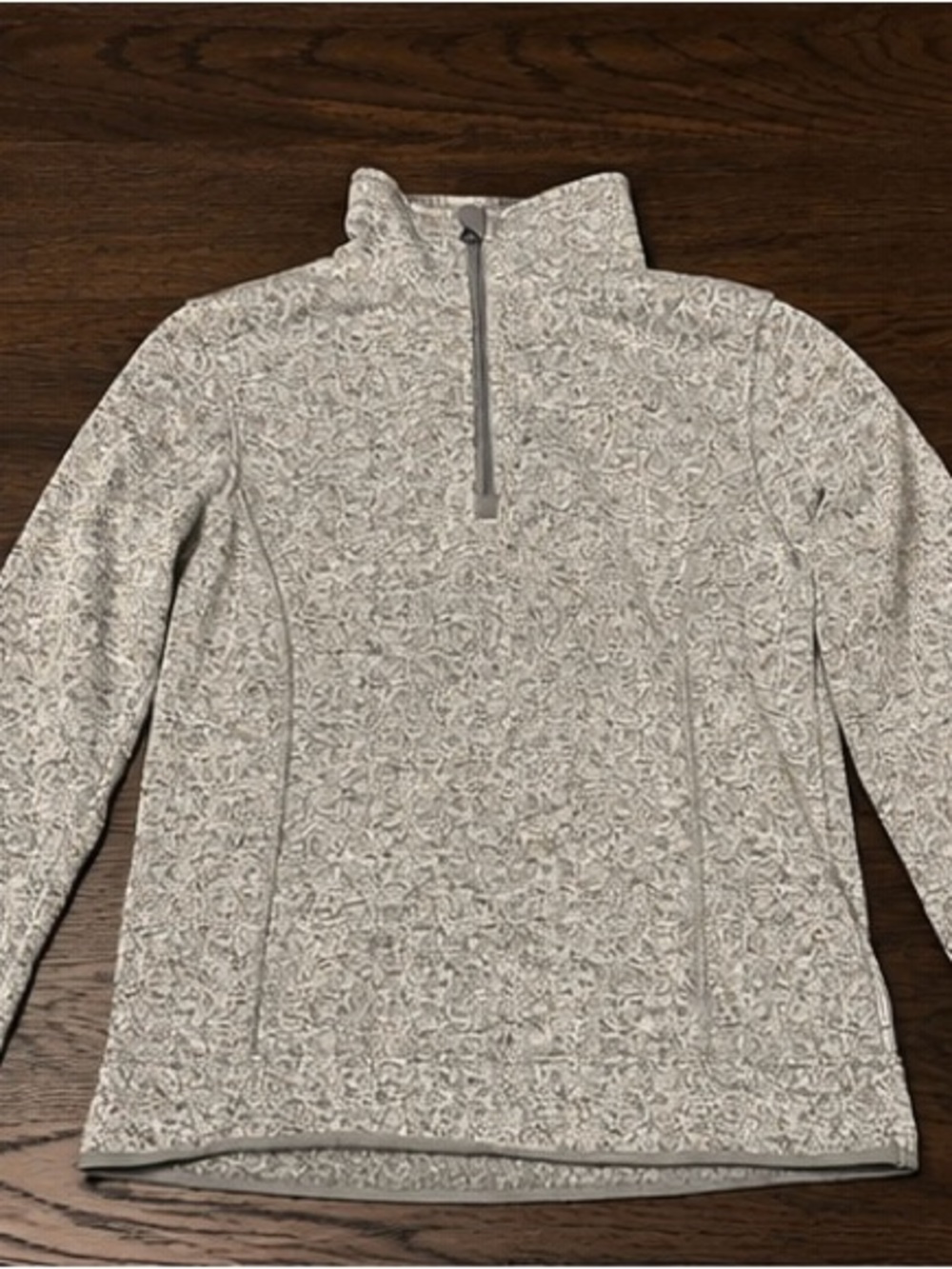 Eddie Bauer Gray Quarter Zip Fleece Pullover Plaid Collar M
